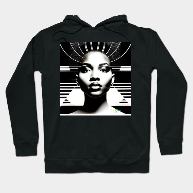 Psychedelic Noir Abstract Woman 19 Hoodie by Benito Del Ray